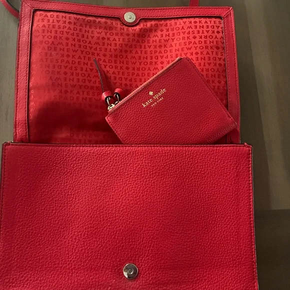 Kate Spade Flynn Street Valencia Prickly Pear Leather bag & wallet - Picture 4 of 14